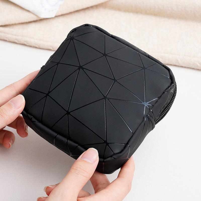 PU Leather Waterproof Organizing Bag, Jewelry Bag, Portable Monthly Bag, Women's Outdoor Sanitary Napkin Storage Bag