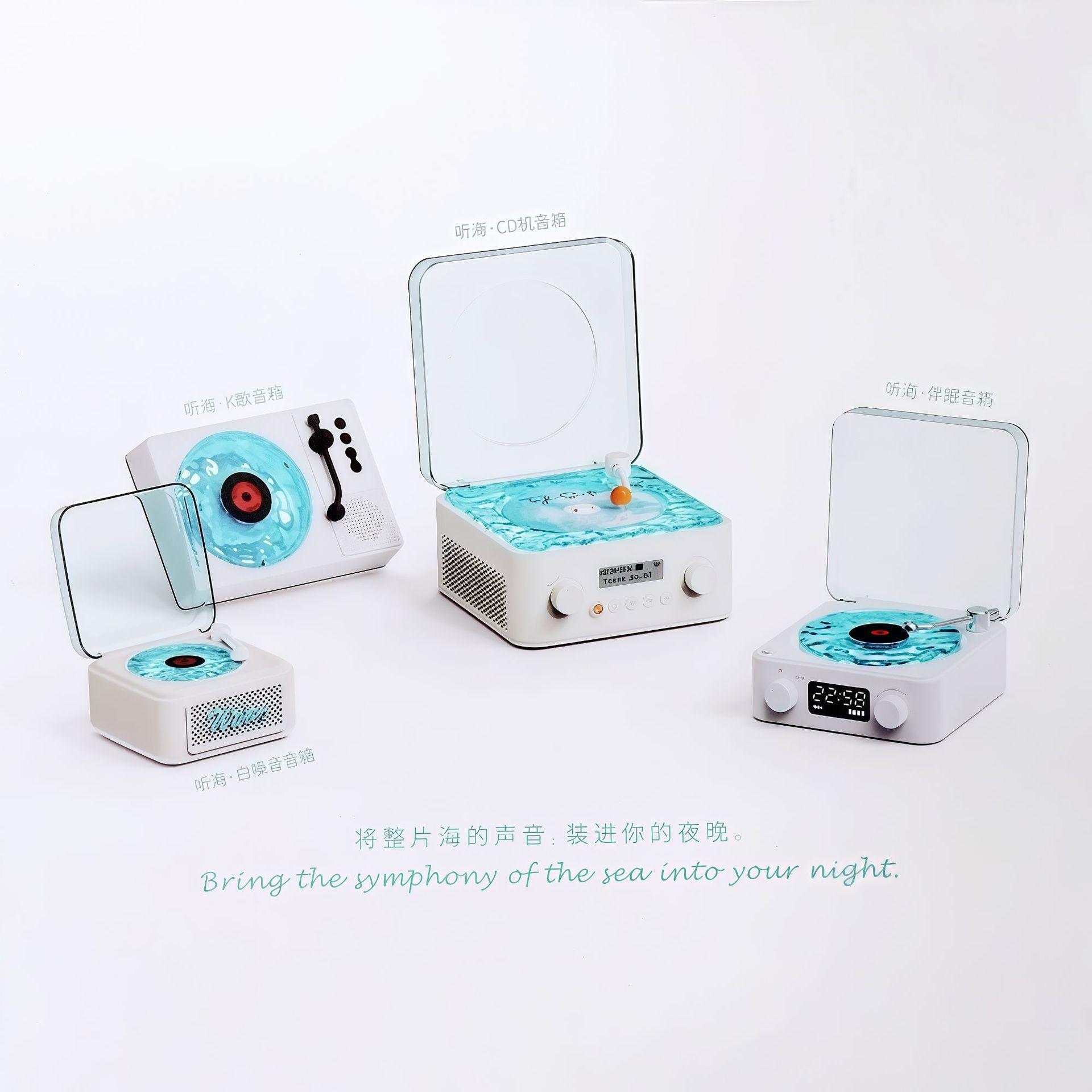 New ListenSea Wireless Mini Retro Bluetooth Speaker, White Noise Sound Machine, Bedroom Bedside Sleep Aid Speaker with Time Display, Portable Mini Audio for Home Desktop men's room decor men room decor chill room accessories