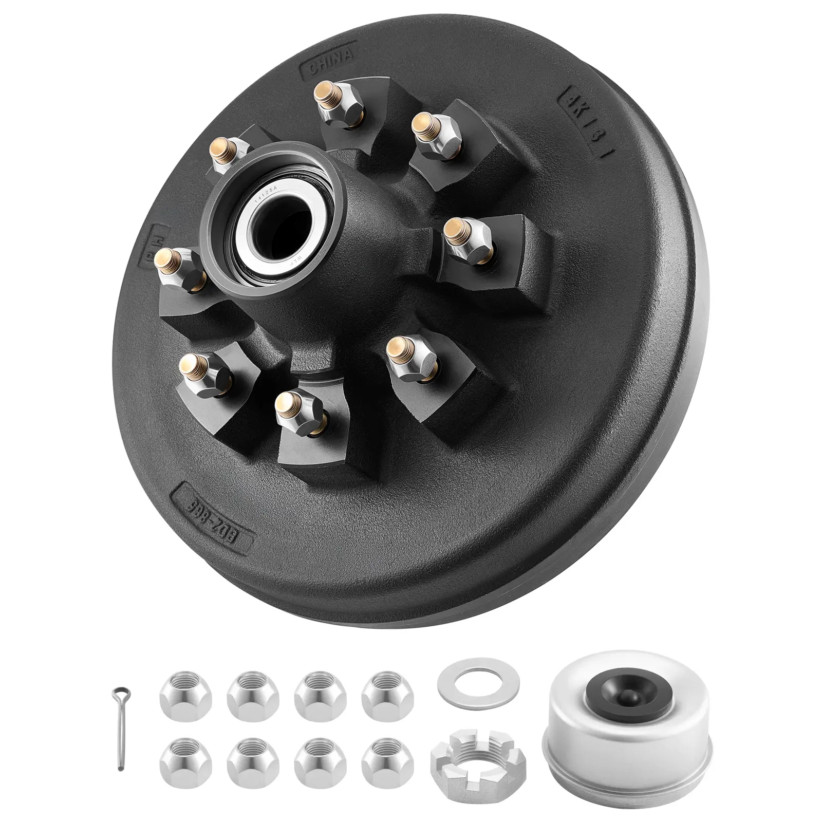 Electric Trailer Brake Drum, Gray Cast Iron Construction, ≥30000km Lifespan, Wide Applications, Easy Installation