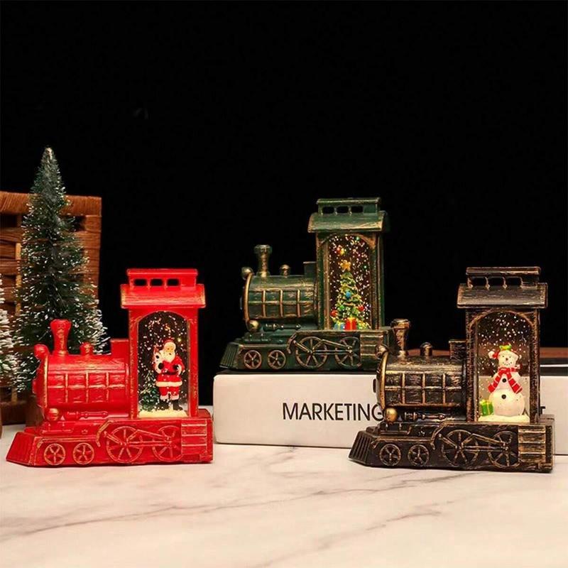 Christmas Water Car Decoration, Santa Claus Tree Snowman Wind Lamp, LED Mood Light, Magical Festive Night Light Gift, Holiday Decorations Supplies, Room Decor Ornament