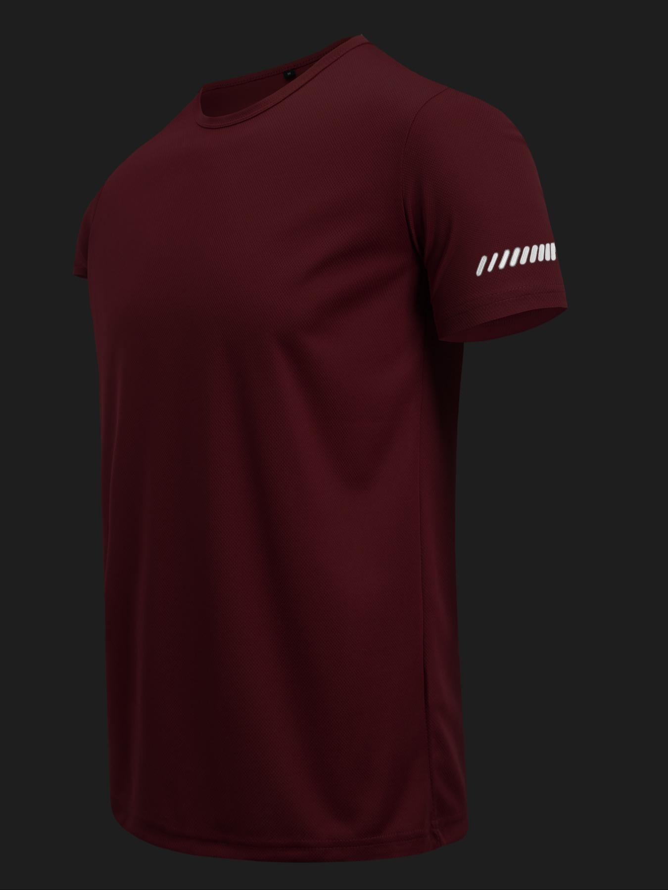 Men's Short Sleeve Sports Tee, Breathable Quick Drying Round Neck T-shirt, Casual Sporty Top for Gym Workout Running Cycling Fishing Activewear