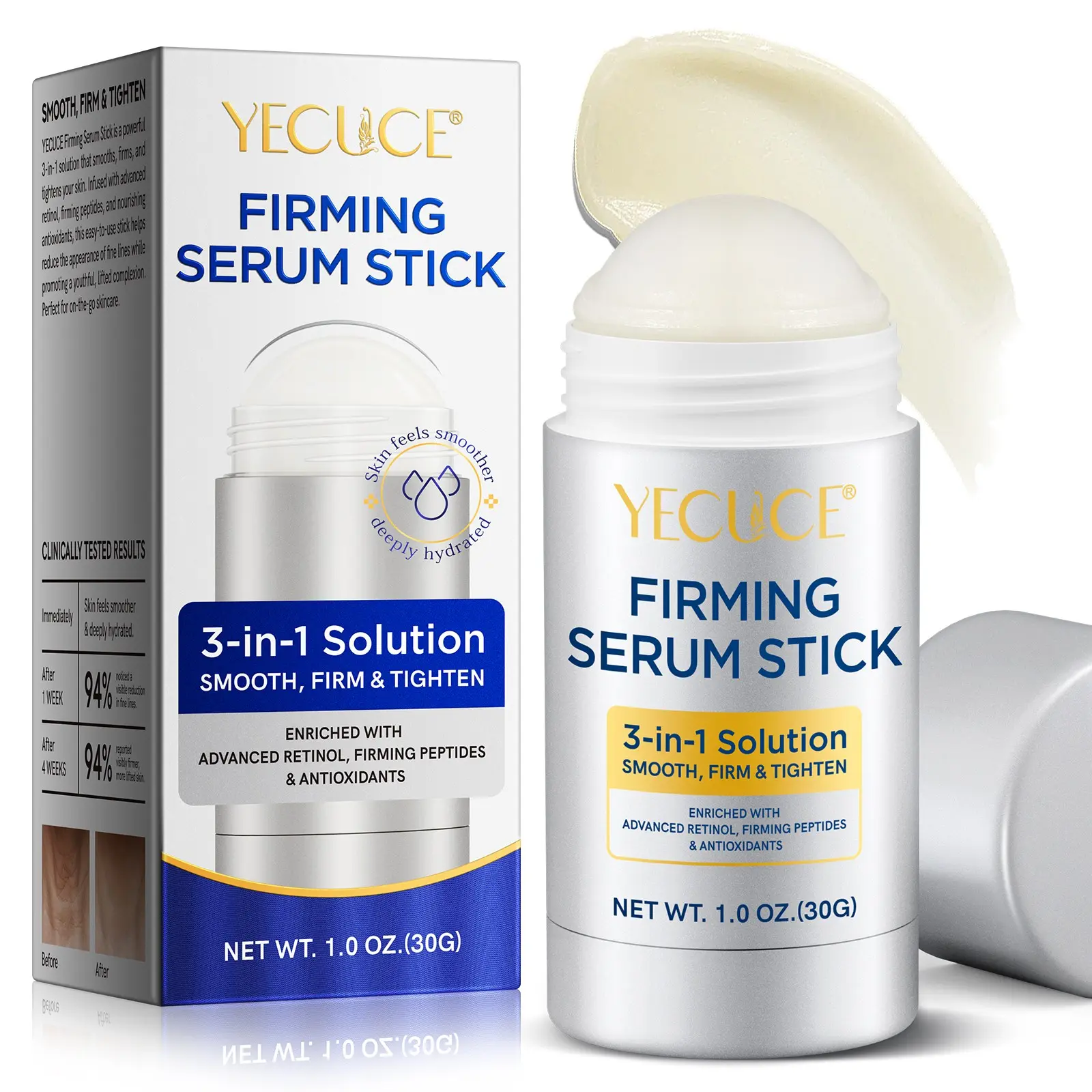 Retinol Brightening Moisturizing Stick, Hydrating Skincare, Portable Niacinamide and Retinol Formula, Brightens Skin Tone, Non-Greasy Texture, Official Product