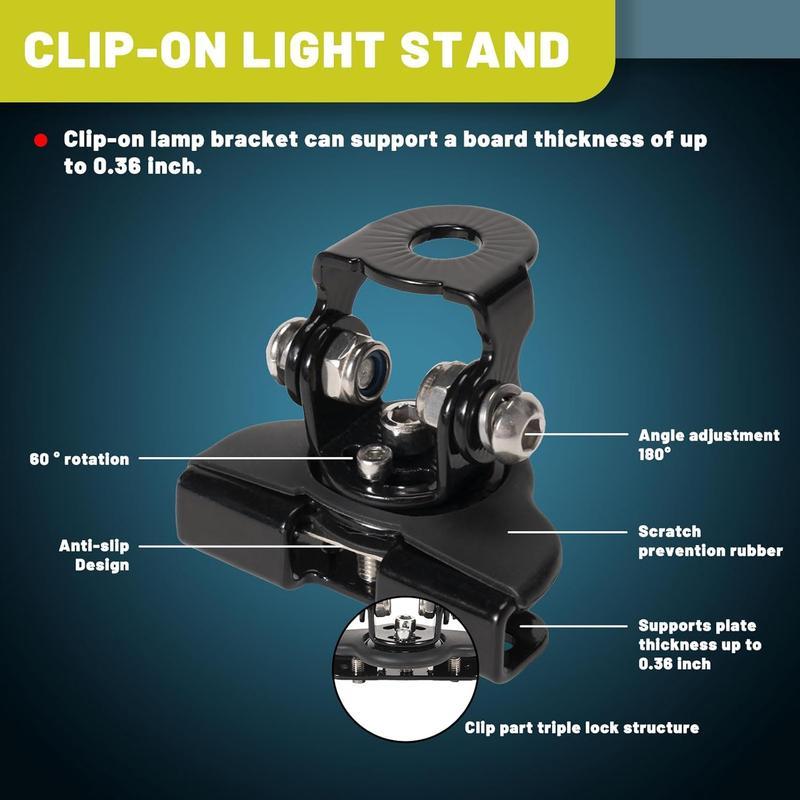 LED Light Bar Universal Mounting Bracket Adjustable A-Pillar Hood LED Work Lights Mount Bracket Clamp Holder Without Drilling Durable Material Vehicle Compatibility Easy Installation Protective Design Stainless Steel Strength Sturdy