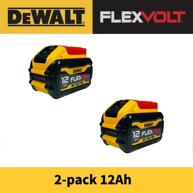 DEWALT FLEXVOLT DCB612 Lithium-Ion Battery - 12.0Ah, 240Wh, Auto Switch, 20V MAX/60V MAX Compatibility, Long Runtime, Fuel Gauge for Cordless Power Tools