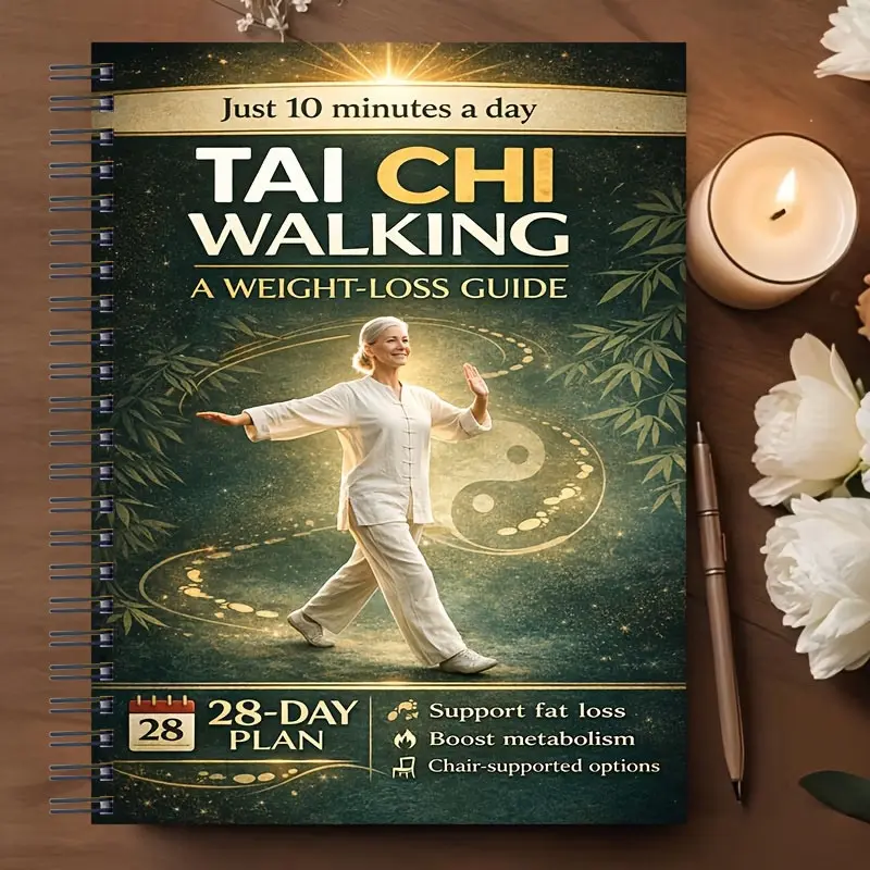 10-Min Tai Chi Walking for Weight Loss, 28-Day Gentle Plan, Boost Metabolism, Burn Fat, Guided Healthy Fitness Journal