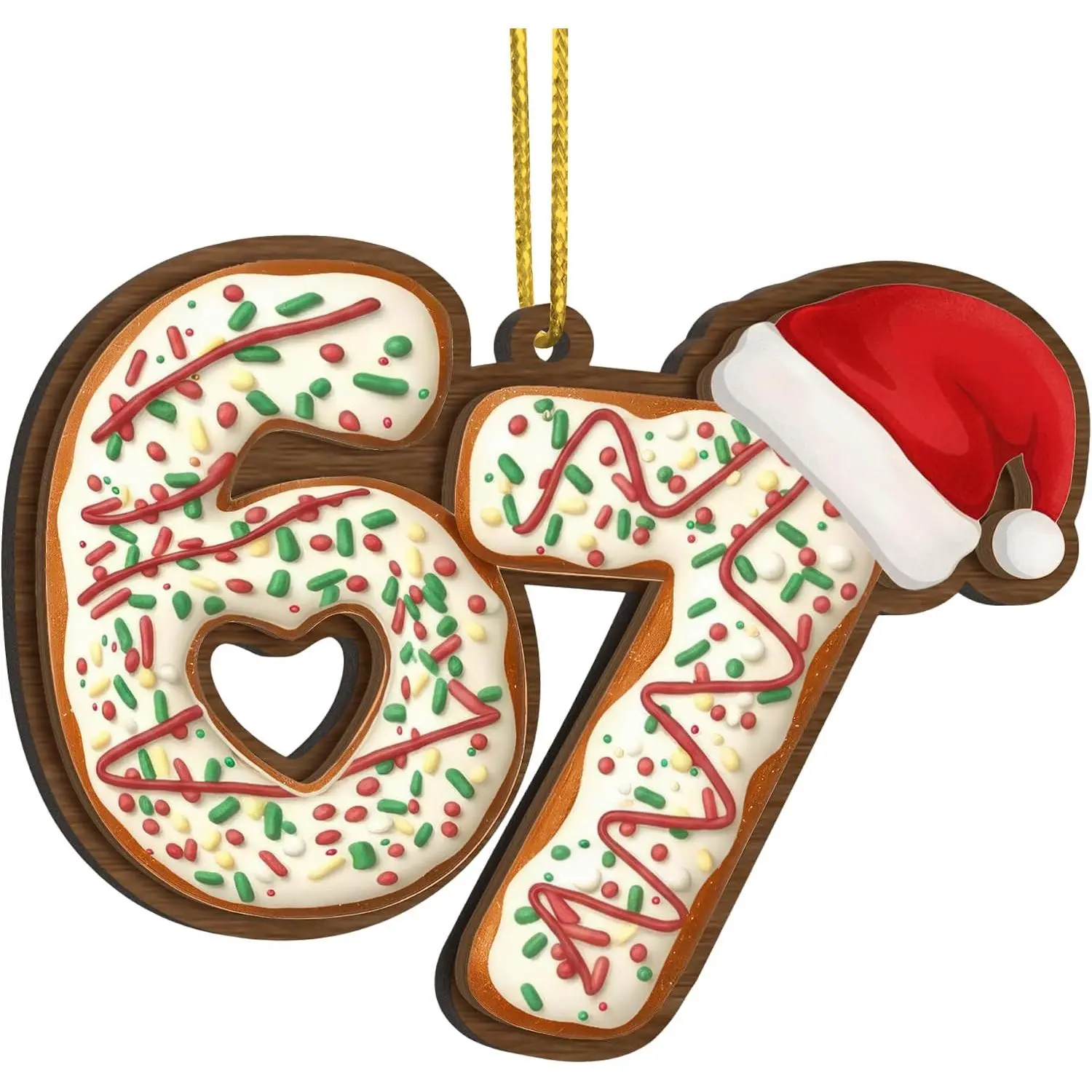 67 Meme Funny Plywood Christmas Tree Ornaments - 4 in Lightweight Modern Tree Decor, Synthetic