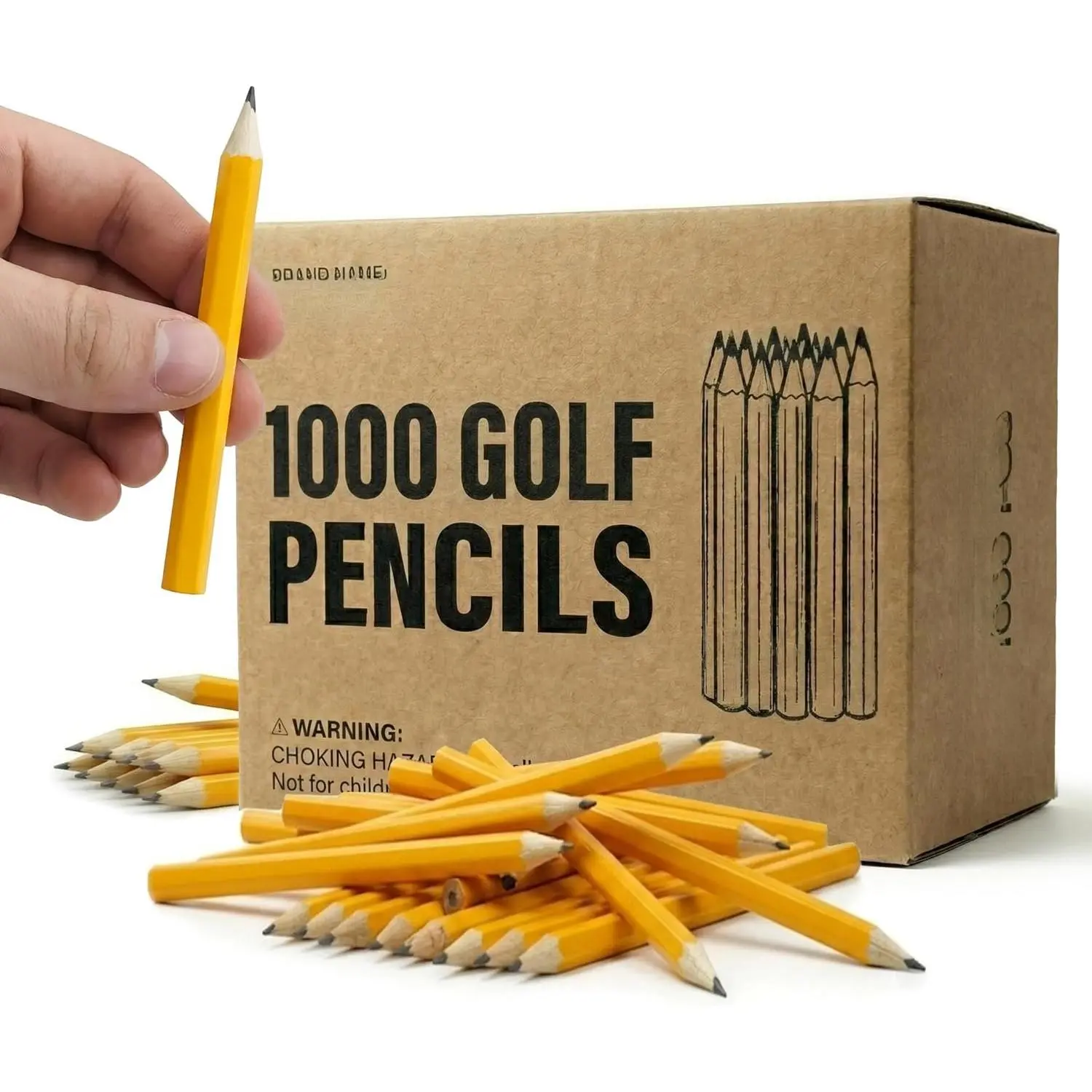 1000 Pack #2 HB Mini Golf Pencils Bulk, -cased 3.5” Small Pencils Bulk, Pre-sharpened mini pencil bulk for Teachers Writing, Marking Sketching, Classroom Essentials,  to School Supplies