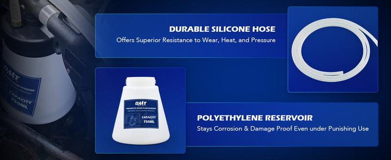 Orion Motor Tech Pneumatic Brake Bleeder Kit,0.8qt Brake Fluid Bleeder Kit with 8 Master Cylinder Adapters, 750 ml Vacuum Brake Bleeder for One Person Brake Bleeding, Automotive Fluid Extractor Car Inspection Tools Car Diagnostic Tools