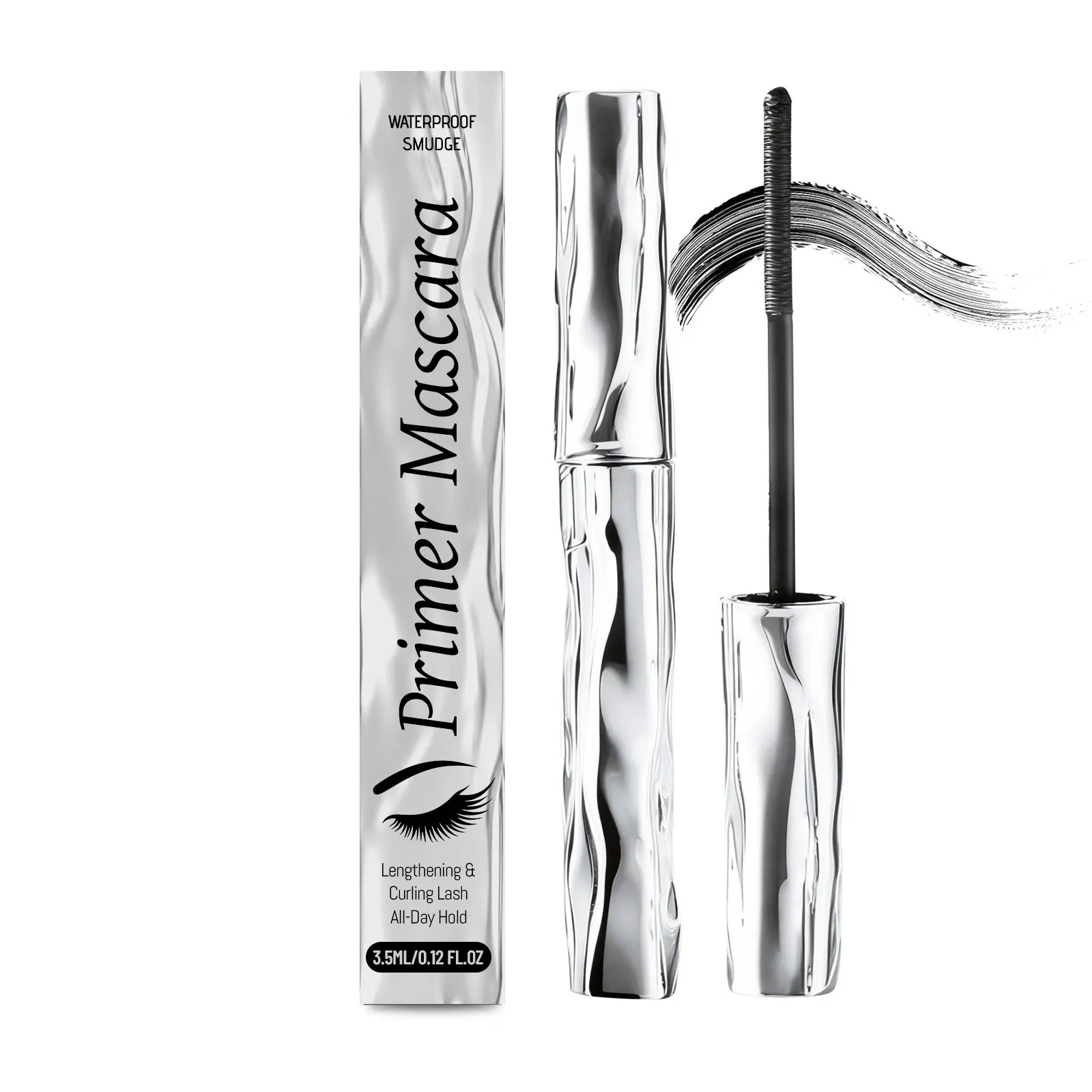 2026New Blushe Growth Serum Mascara, Volumizing Lengthening Smudge-Proof Mascara,Curling Silver Stick Waterproof, 3D Curling & Volumizing for Daily Use Dramatic Moments
