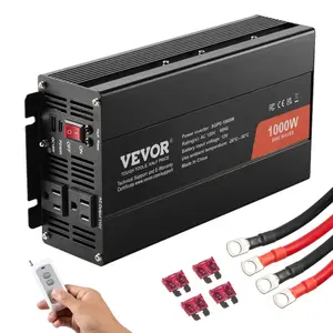 VEVOR Pure Sine Wave Inverter, 3000 Watt, DC 12V to AC 120V Power Inverter with 2 AC Outlets 2 USB Port 1 Type - C Port, LCD Display and Remote Controller for Large Home Appliances, CE FCC Certified