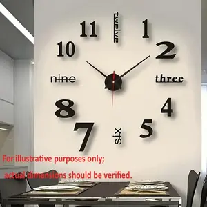 Modern Silent Night Glow Digital Wall Clock, Self-Stick Acrylic Mirror Design, Living Room and Study Decor, Battery Powered, Silent Digital Clocks, Battery Operated Clock