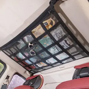 Upgrade Car Ceiling Cargo Net – 31.5"x21.6" Double-Layer Roof Storage Organizer, Overhead Net for Trucks, SUVs & Vans, Perfect for Travel & Camping