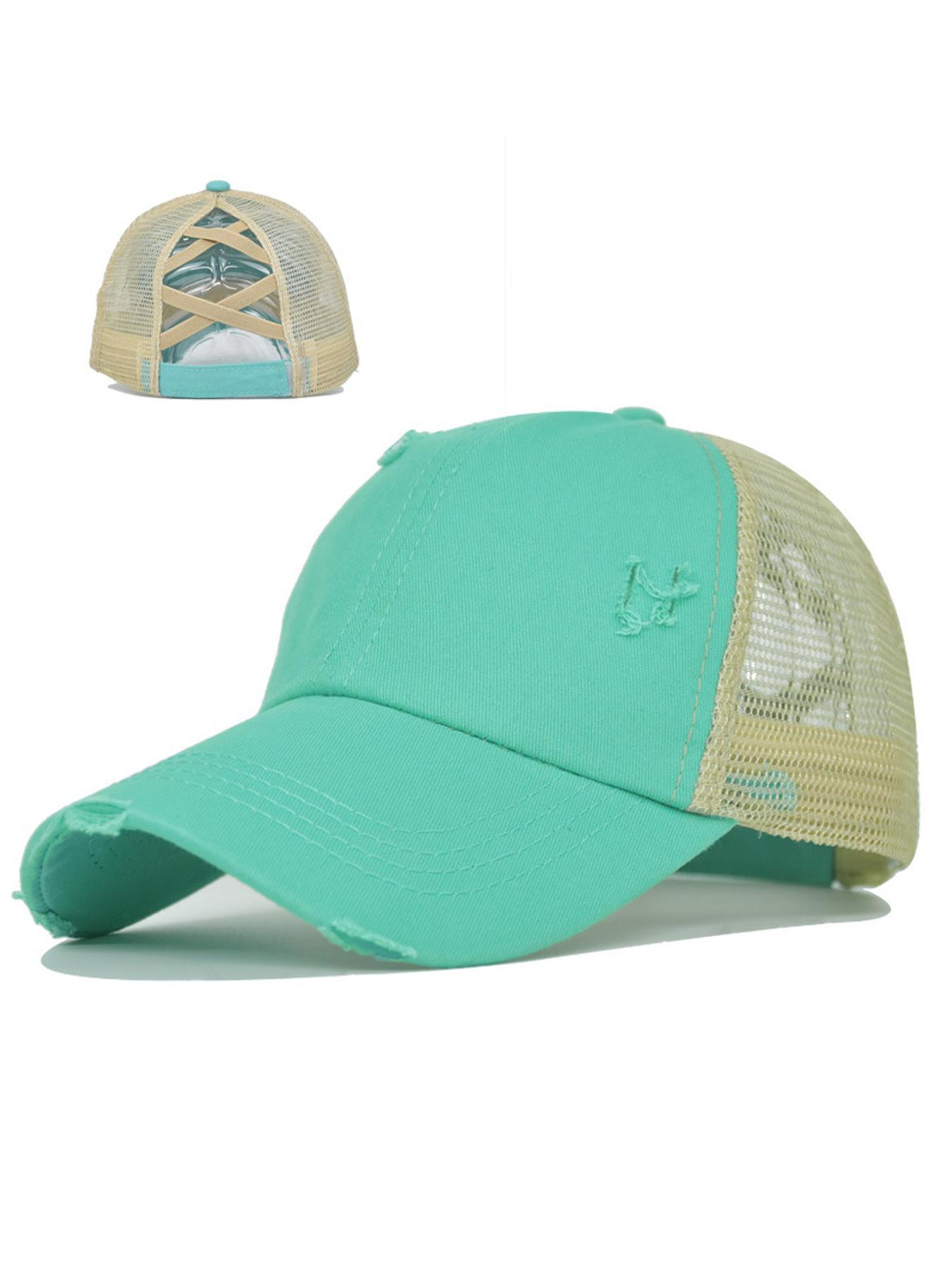 Women's Pony Hat, High Ponytail, Girls' Messy Bun Caps, Camouflage Bad Hair Day Adjustable Dad Hat, Stylish Trucker Hat.