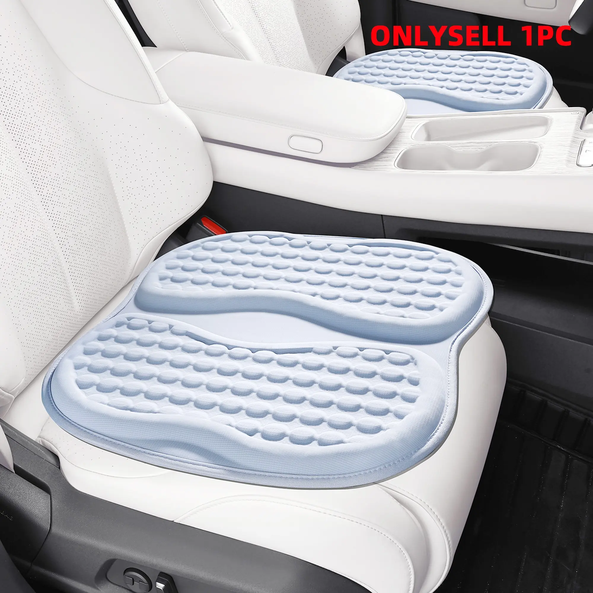 Soft Thin Gel Seat Cushion, Summer Ventilated Honeycomb Gel Pad, Anti-Slip Car Seat Cushion, Relieves Sciatica and Tailbone Pain, Car Seat Cooling Pad, Seat Cushion for Car