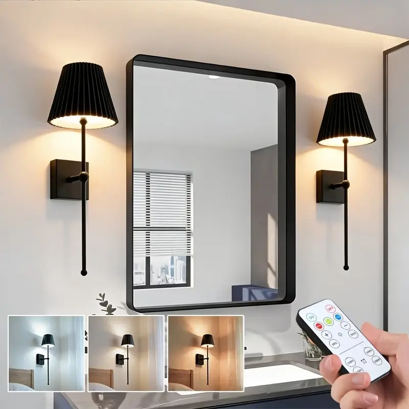 Rechargeable LED Wall Light with Remote, Dimmable/timer Modern Touch Wall Light, 3 Color Temperatures, Bedroom Living Room Hallway Night Light