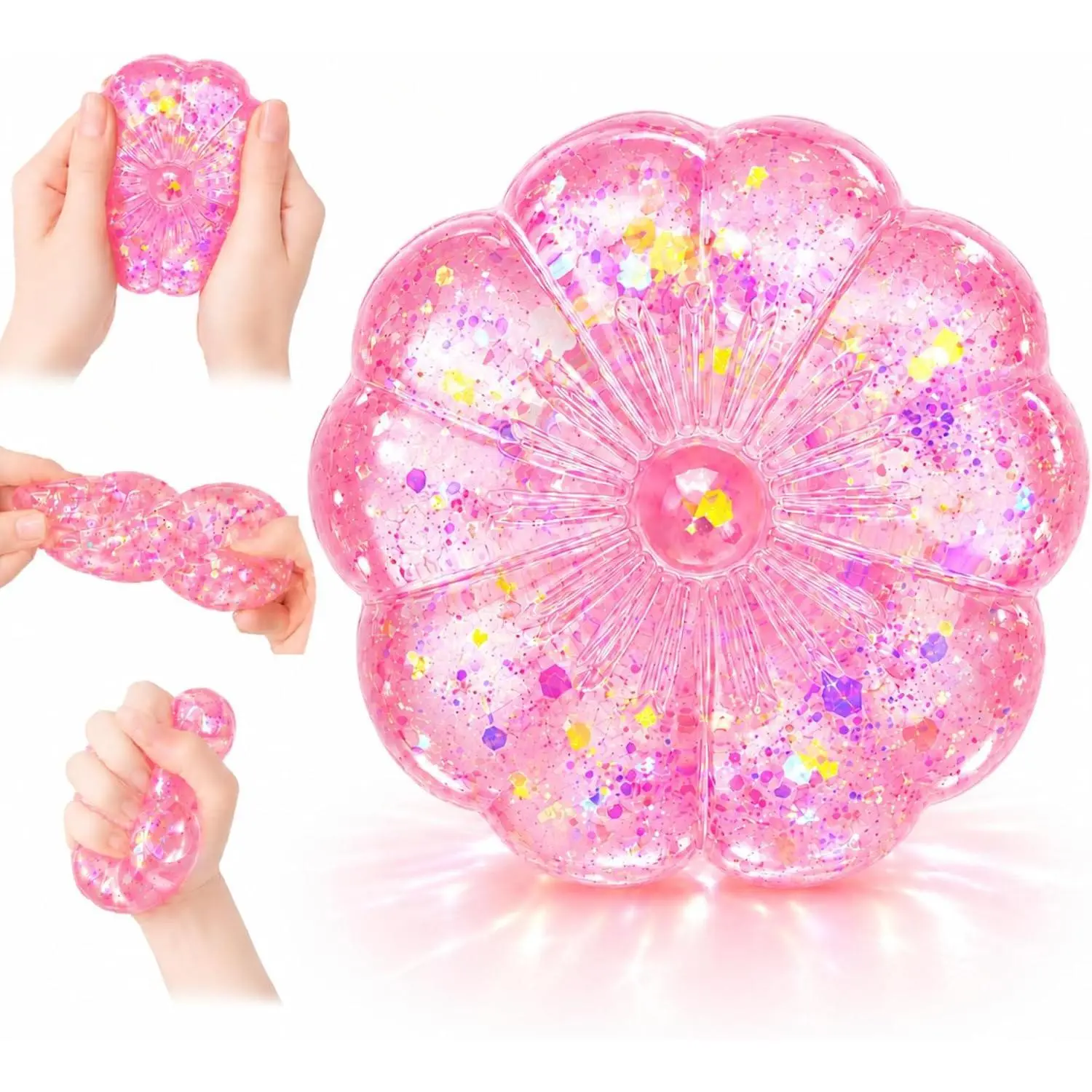 Maltose Cherry Blossom Squishy Toys,Slow Rising Sugar Sensory Fidget Stress Relief Balls for Adults Kids,Kawaii Squeeze Squishies Stress Toy Helps Relax Focus,Office Desk Decor Party Favors Gift