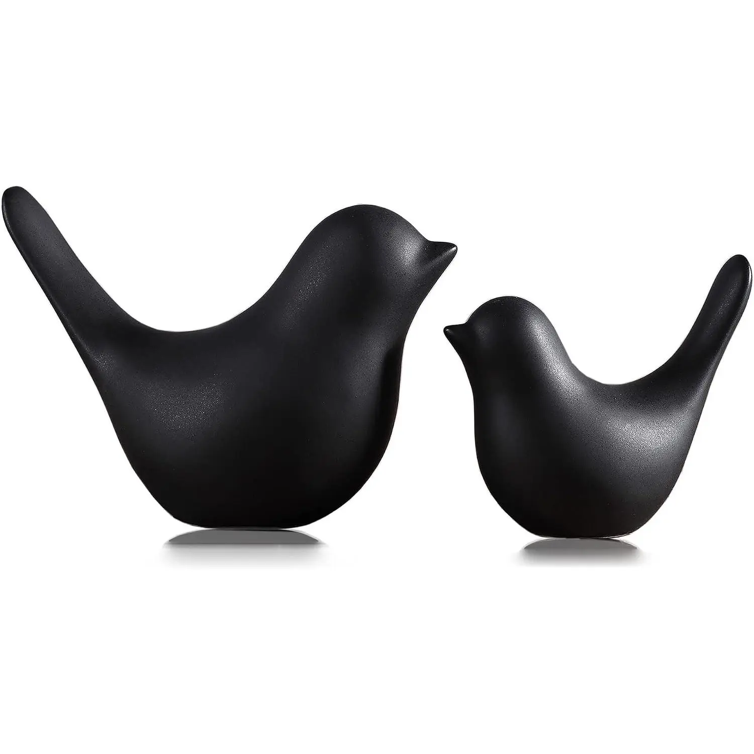 Small Birds Statues  Decor, Modern Style, Black, S&L | Ceramic  Figurines, Set of 2 Decorative Ornaments, For Living Room, Bedroom, Office Desktop, Cabinets, Coffee Bar