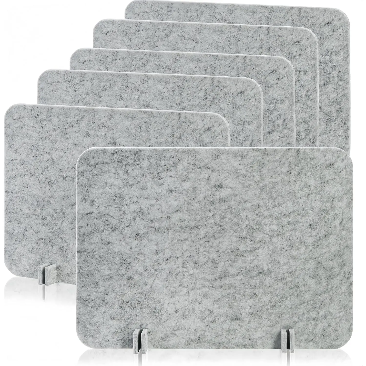 6 Pack Acoustic Desk Privacy Panel, 24" x 16" Freestanding Desk Dividers, Noise Reducing Table Partition with Support Feet, Sound Proof Pad for Office Classroom Home