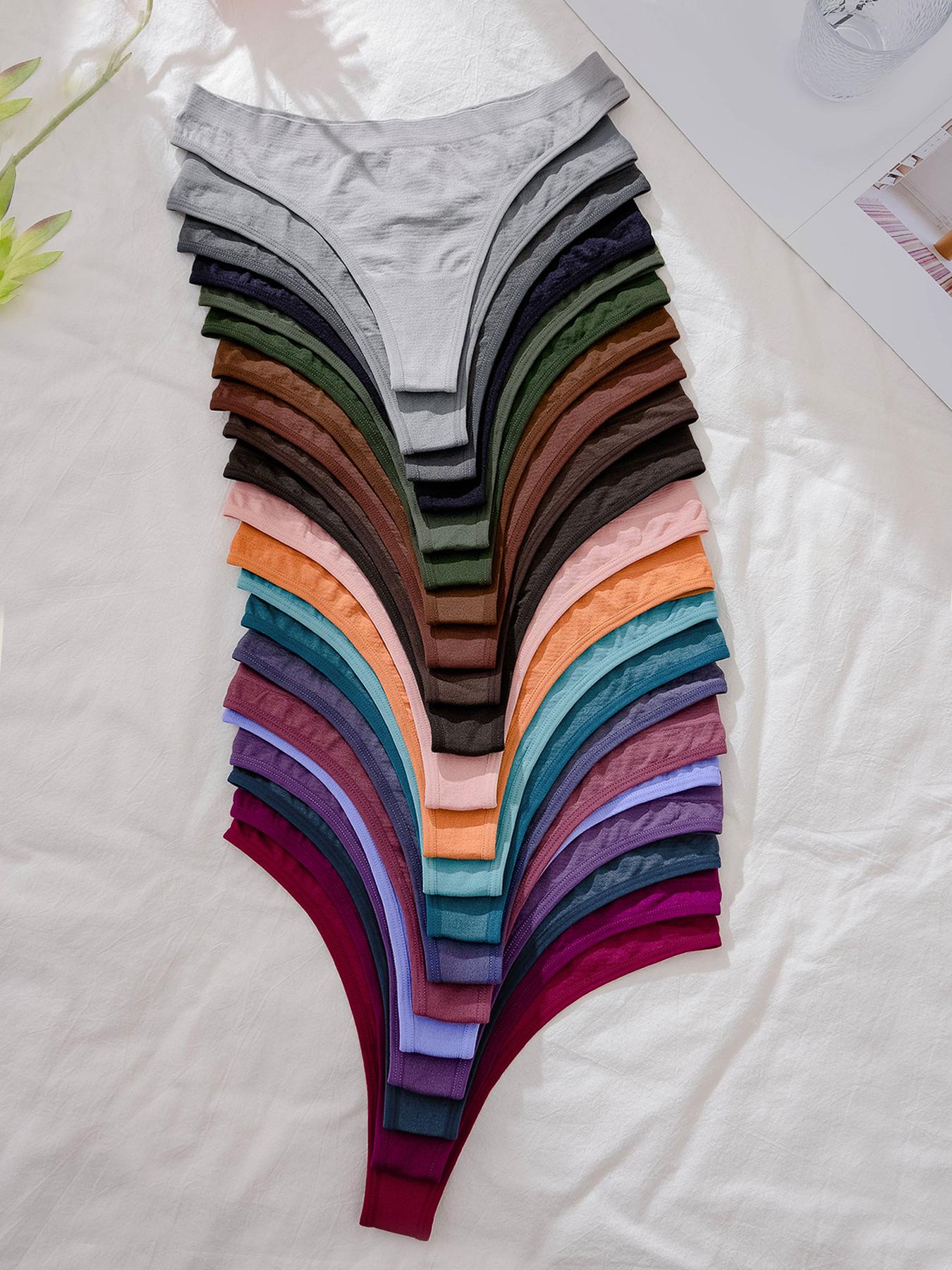 Women's Solid Color Seamless Thong, Soft Comfy Breathable Panty, Casual Elegant Panty for Daily Wear, Ladies Underwear for All Seasons