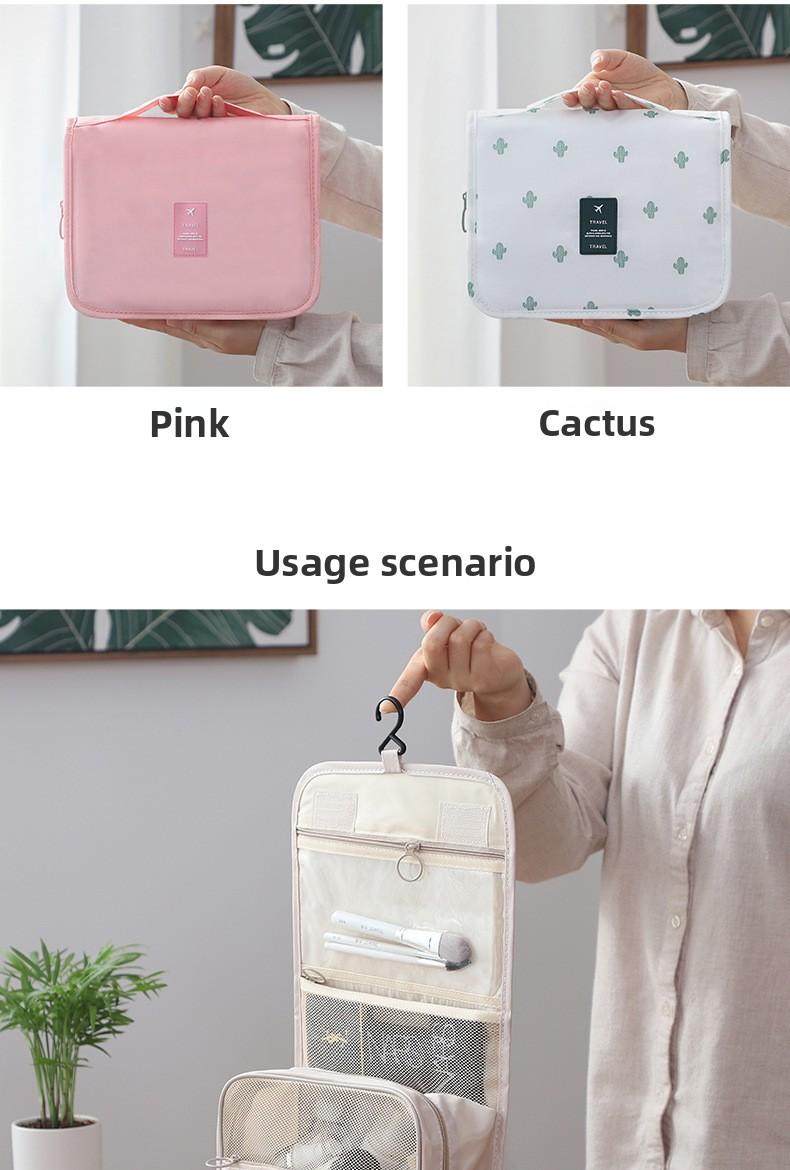 Simple Travel Waterproof Makeup Bag Portable Large Capacity Makeup Pouch Hook Bag Toiletries Cosmetic Organizer Bag