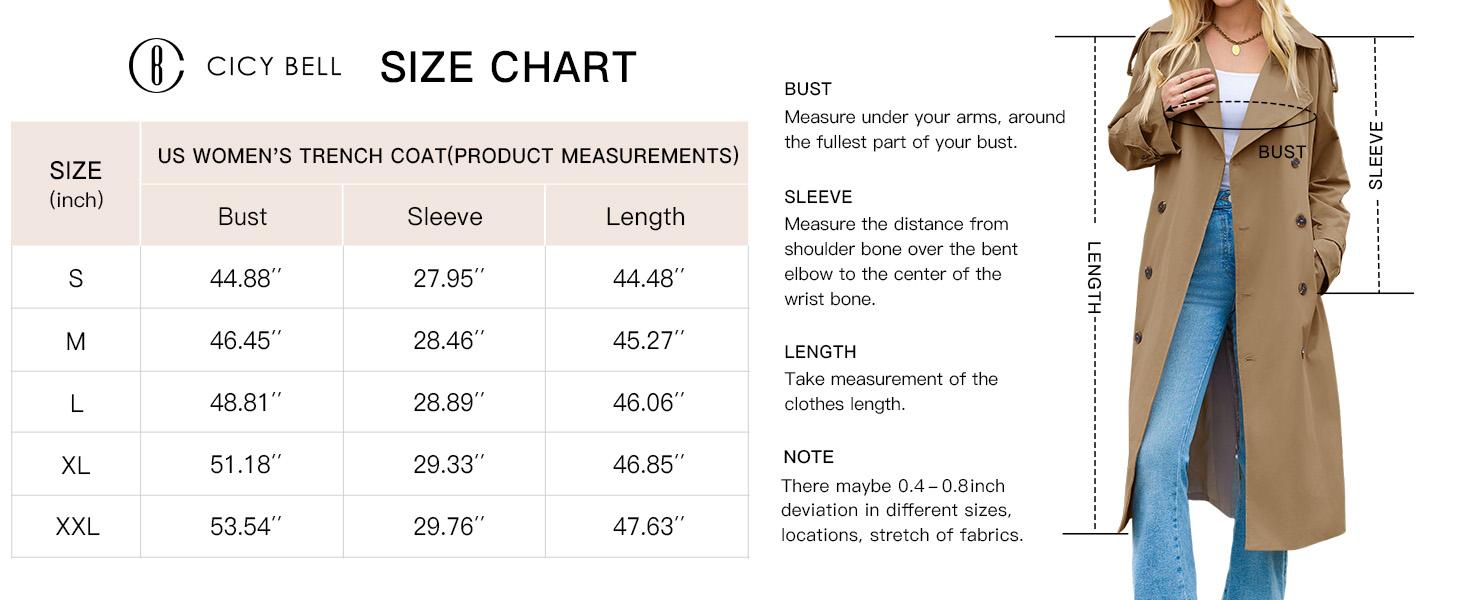 FMEYOA Womens Long Trench Coat Double Breasted Classic Lapel Fall Overcoat with Belt J7K066