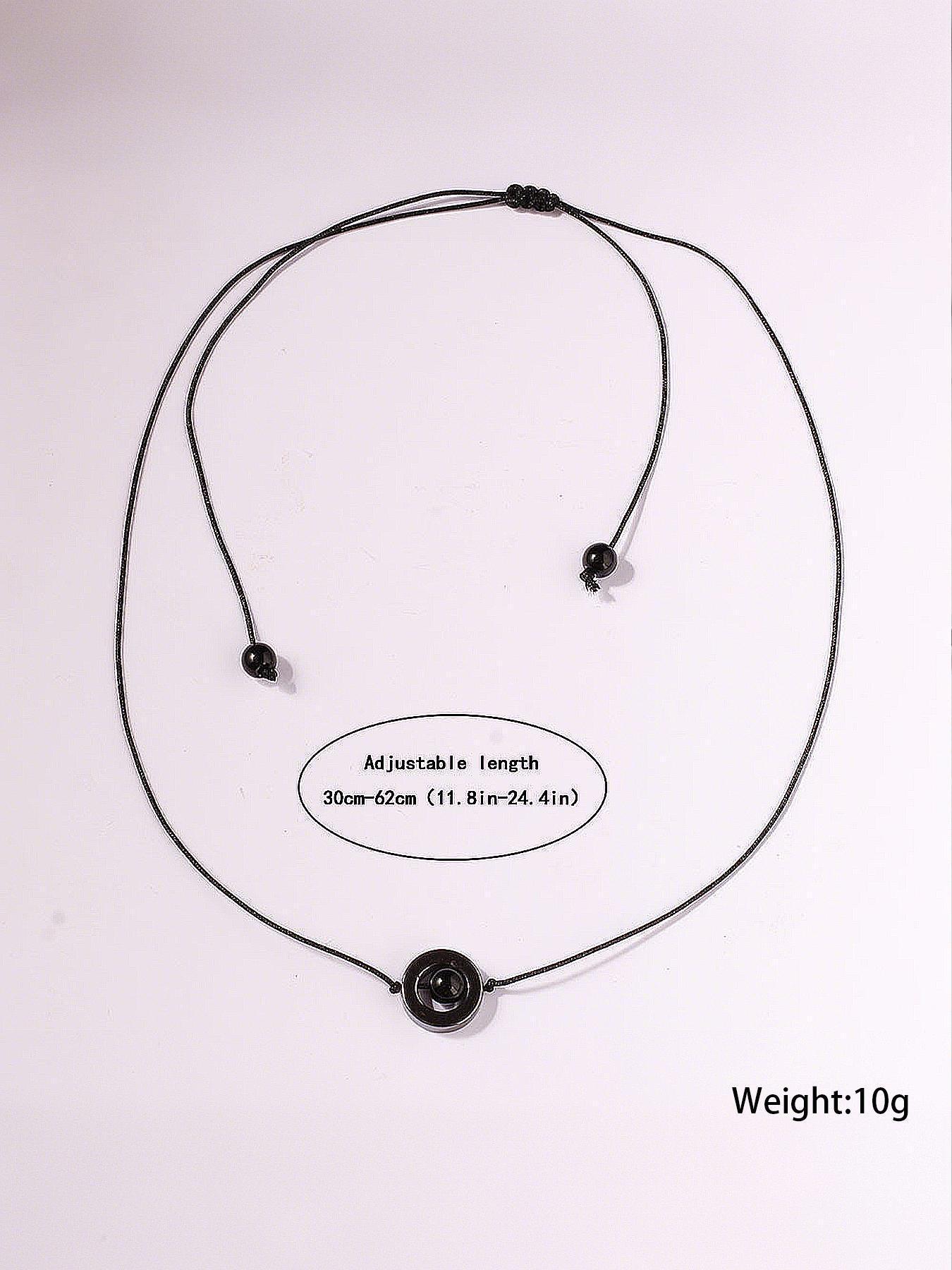 Black Agate & Obsidian Necklace Braided Crystal Jewelry Healing Stone Pendant Versatile Gift for Women & Friends