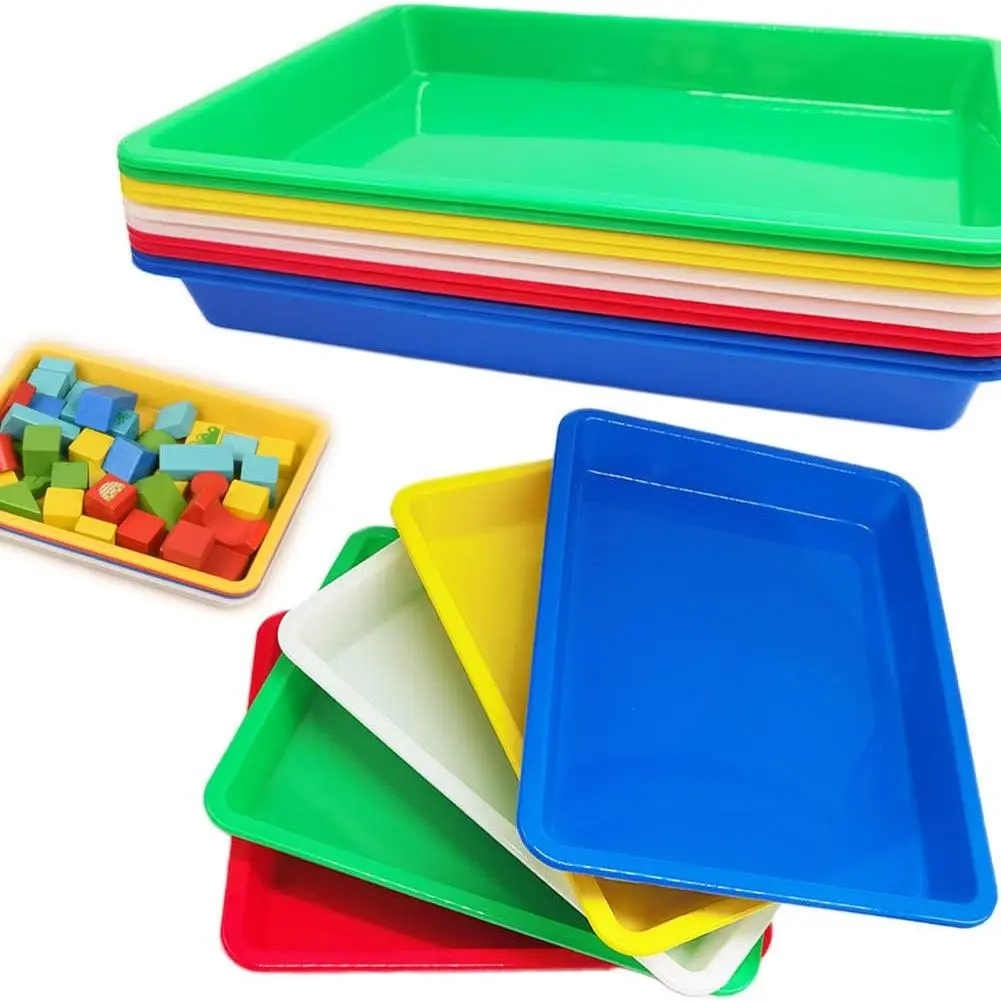 10 count Plastic Art Trays,Multicolor Activity Tray Organizer Serving Tray for Crafts,DIY Projects,Painting,Beads,Organizing