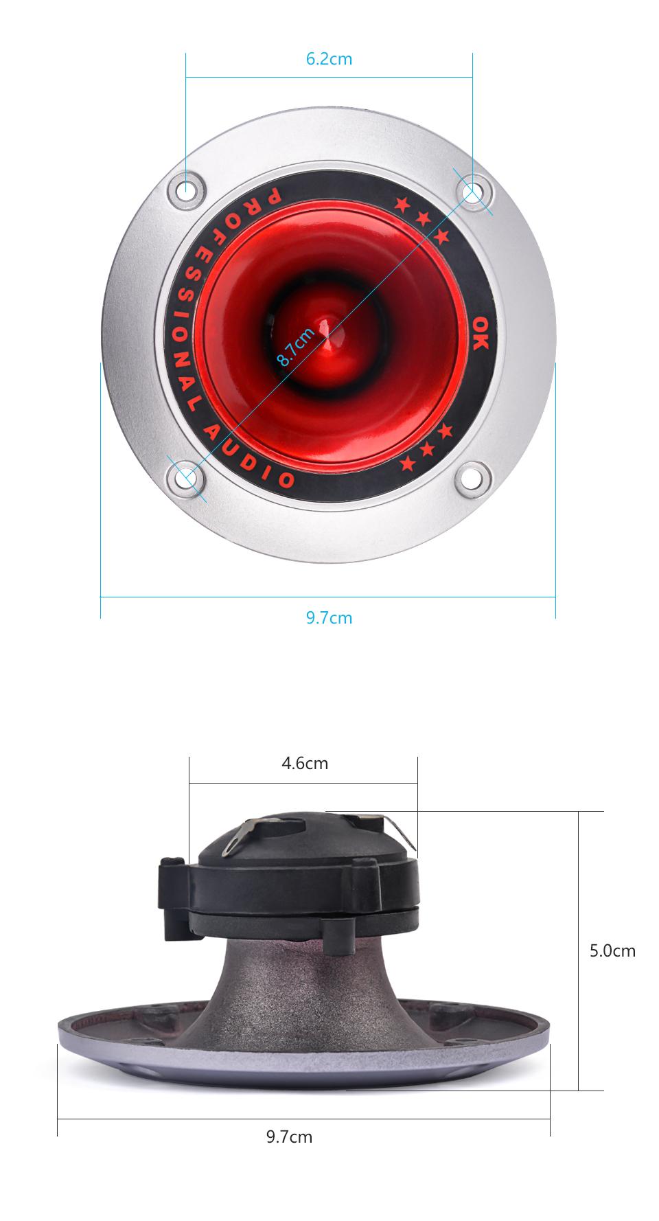 2Pcs 4 Inch Tweeters Speaker Piezoelectric Tweeter 100W Ceramic Buzzer Treble Audio Speaker Treble Piezo Stage Loudspeake performance driver active molded rack
