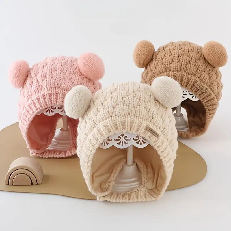 New1pc Children's Autumn Winter Baby Hat, Warm Cute Cartoon Infant Beanie for Boys and Girls, 3-12 Months, Fashionable Thickened Toddler Cap with Ear Coverage Suitable Daily Casual Outings & Activities Ideal Birthday Gift