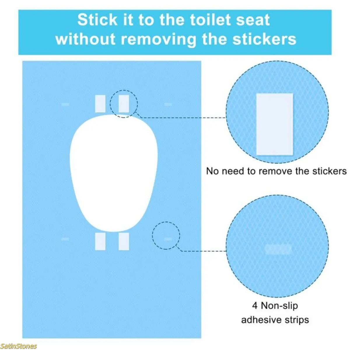 30-piece pack of tear-free disposable toilet seat covers, suitable for adults and children, 16x24 inches, waterproof and non-slip, suitable for travel, public restrooms, and outdoor use (individually packaged).