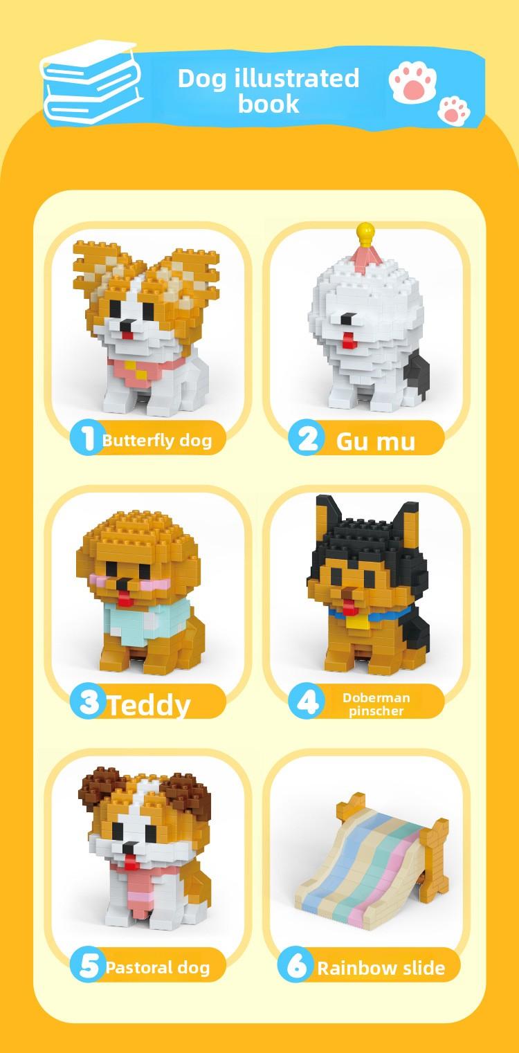 Cute Mini Particle Cat & Dog Building Blocks, Fun for Kids & Adults, Decor & Gift Idea, Perfect Time Killer,6PCS Cartoon Cat & Dog Pet Figures Building Blocks Set,Cute Cat Dog Micro Building Blocks Animal Model Kit for Kids Adults