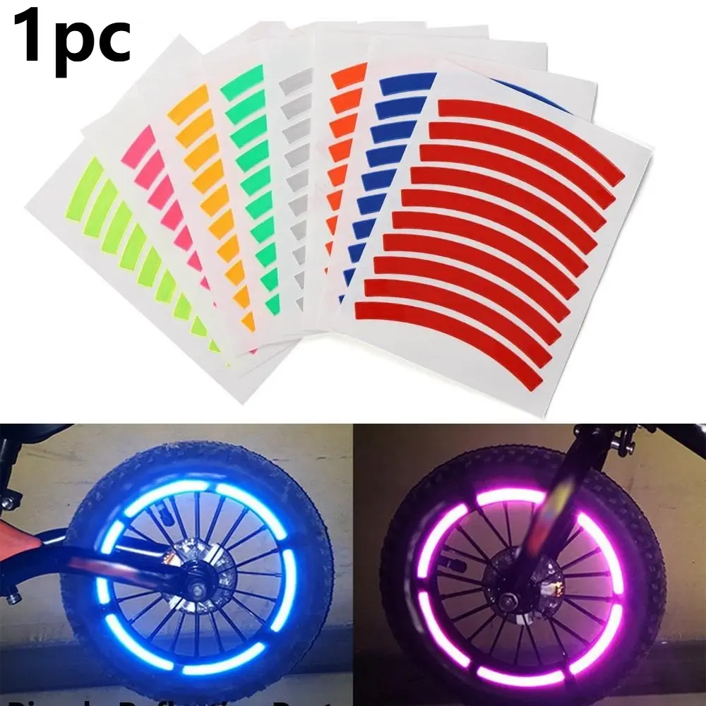 Reflective Tire Applique Tape Safety Stickers Balance Bicycle Reflective Sticker Wheel Decals  Bike Accessories