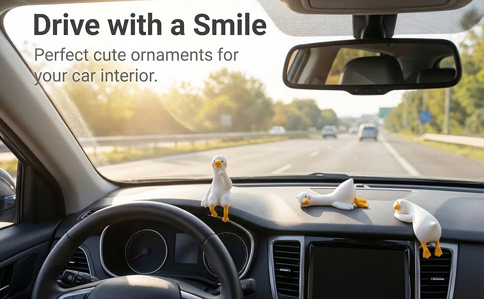 4PCS So Tired Lazy Duck Mini Desk Decor, Resin Goose Figurine Computer Monitor Decor, Lazy Goose Computer Decorations, Cute Duck Statues for Office Desk, Car Dashboard,Funny Desk