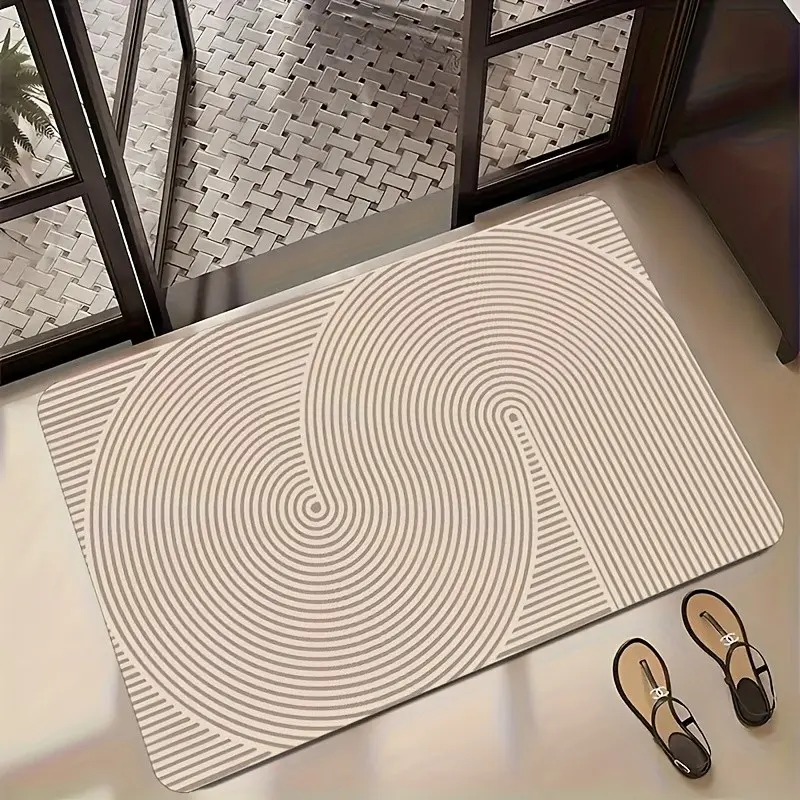 Minimalist Ultra-Absorbent Diatomaceous Earth Bath Mat, Quick-Dry Non-Slip Floor Pad, Soft Comfortable, Ideal for Bathroom, Kitchen, Bedroom
