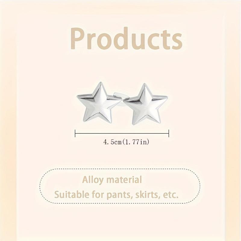 Jeans Button Tightener Set, Star Style 2 Sets/4 Sets Handmade Jeans Button Pins, Easy Installation Waist Tightener Buttons