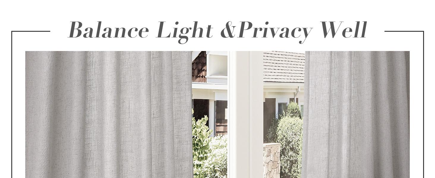 Silver Birch Linen Curtains 90 Inch Length 2 Panels Set for Living Room Rod Pocket Back Tab Window Drapes Light Filtering Modern Farmhouse Curtain 90 Inches Long for Dining Room Bedroom 52x90