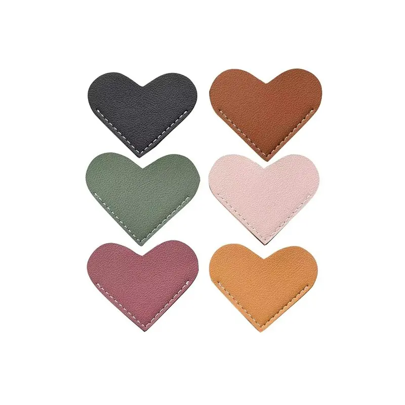 Heart-Shaped Pv Leather Bookmark Clip, Portable Book Corner Protector, Creative Reading Accessory, Cute Gift for Book Lovers, Students, Office Use