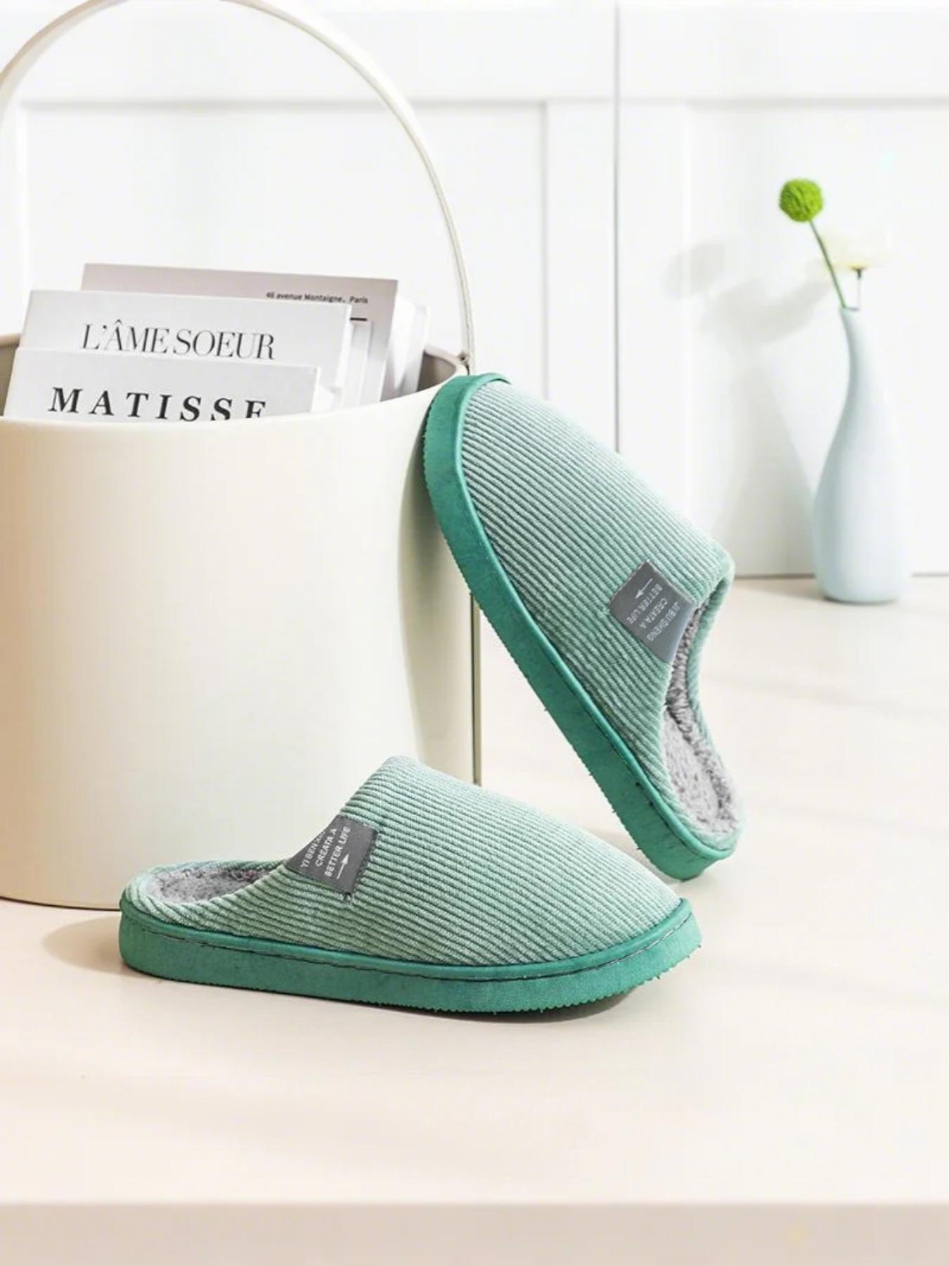 Men's Solid Color Plush Slippers, Casual Soft Comfortable Home Slippers, Warm Slippers for Indoor & Outdoor Use for Fall & Winter, Fashion Slippers, Fashionable Soft Slippers