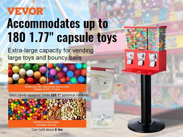 【Spring new arrivals】VEVOR Gumball Machine with Stand Vending Coin Bank Vintage Candy Dispenser Red