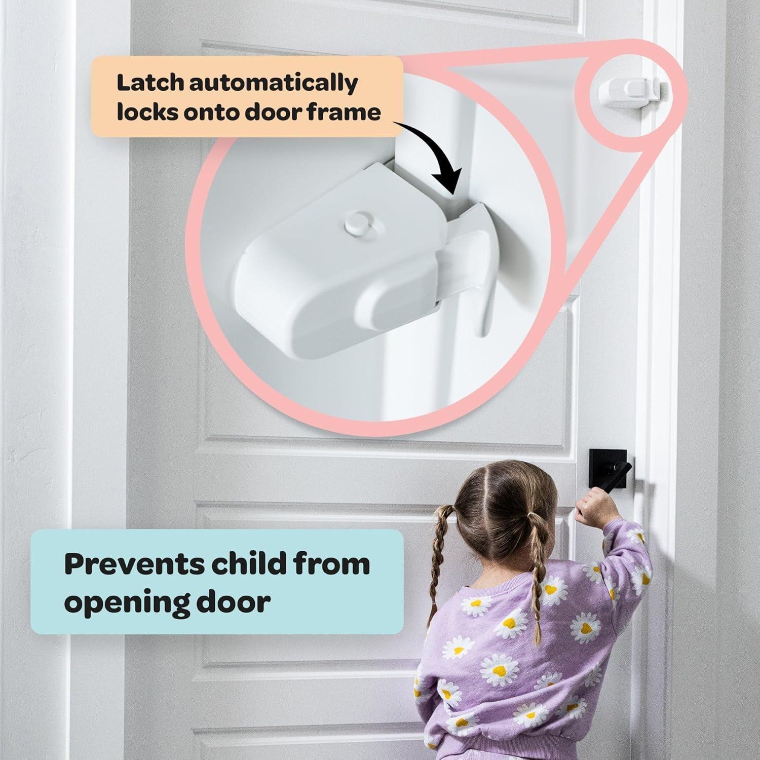 HugLock Safety Door Hook Child Safety Lock - Easy Install No Tools Needed - Keeps Kids Out of Reach - Ideal for Home Organiser