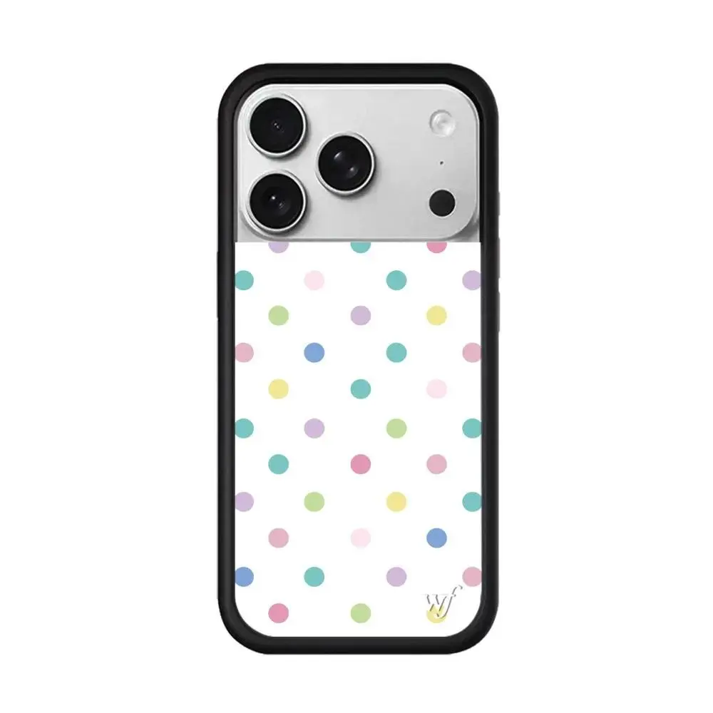 New Wildflower INS Cherry Strawberry Polka Dot Phone Case for 17 16 15 14 13 12 Pro Max 16 Plus 15 pro 3D WF Cute Cartoon Cover