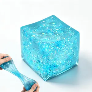 Slow Rising Stress Cube for Adults, Squishy Slow Rising Fidget Cube Sensory for Anxiety, Stress Balls, Squishies Stress Cube Toys, Stress Relief High Density Ice Squeeze Ball Cubes
