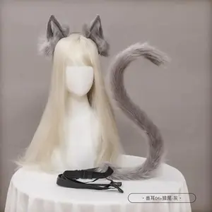 Cosplay Cute Cat Ears Hair Ornaments Cat Tail Accessories Handmade Cat Lady Beast Ears Headbands Animal Tail Accessories Set New