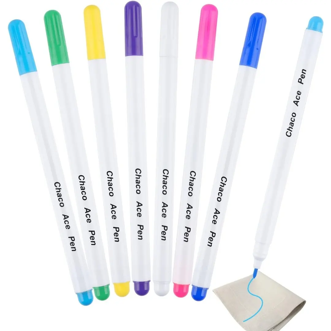 7 Piece Sewing Water-Soluble Disappearing Ink Pens, 7 Colors Fabric Markers, Auto-Erasable, Ideal for Clothing Making, Cutting, Sewing, Crafts, Sewing Supplies
