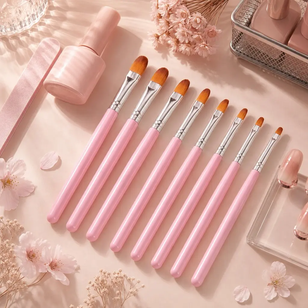 8pcs Nail Art Brush Set, Professional Manicure Tools, Nail Design Tools, UV Gel Extension Brushes, Suitable for Home Nail Art, Salon and DIY, Beginners and Professionals