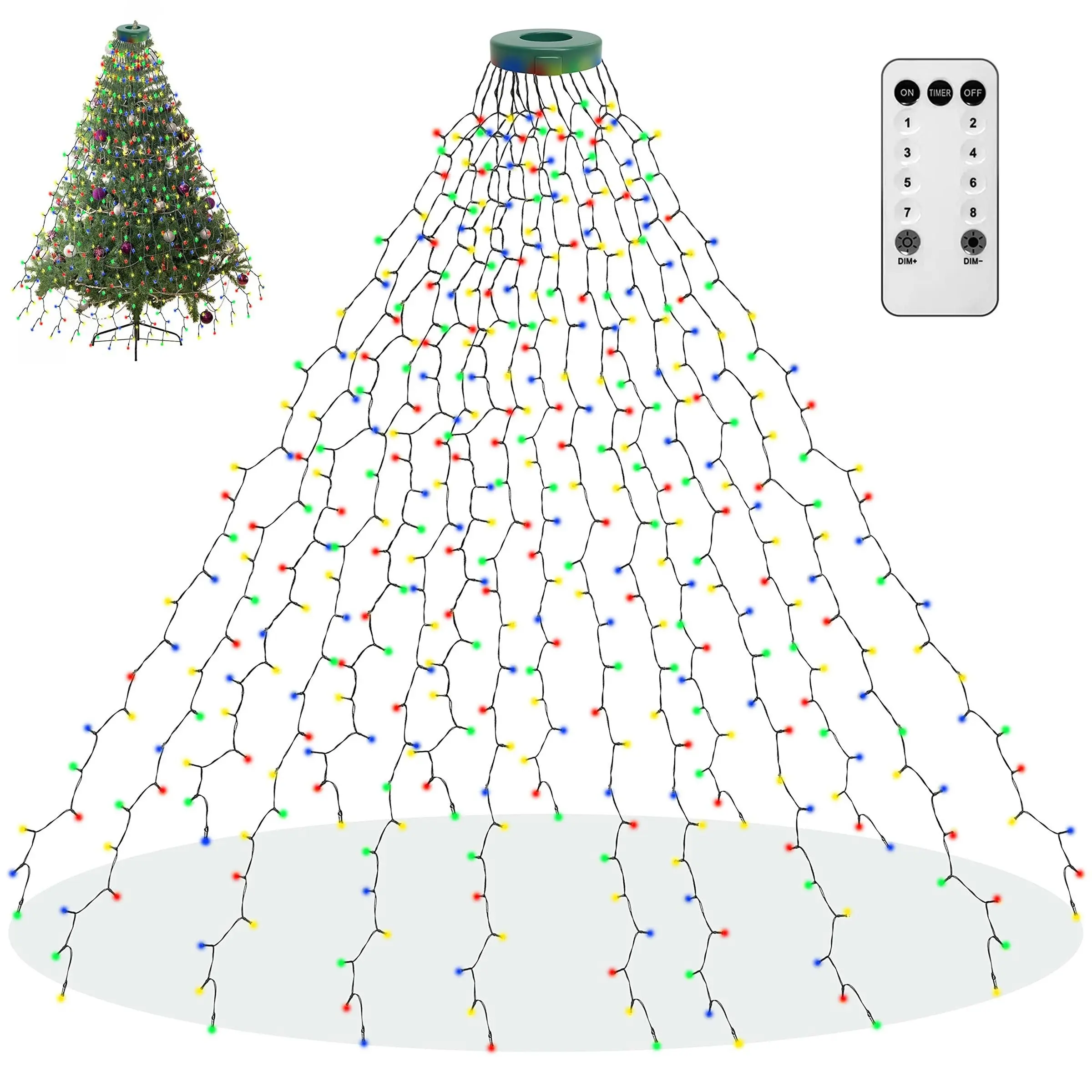 400 LED Christmas Tree Lights, 8 Light Modes, Memory Function, 6.6 Ft X 16 Strings, Timer, Remote Control, Holiday Decorations