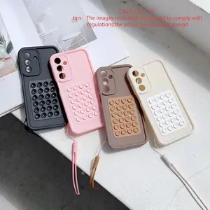 Suitable for Samsung A-series A05S/A12/A13/A14/A15/A16 A31/A32/A333/A35/A36/A54/A55/A56/A52/A52S, multifunctional, Protective (suction cup/phone case), strong adhesive smooth surface with anti drop phone case with phone hanging rope, Accessories