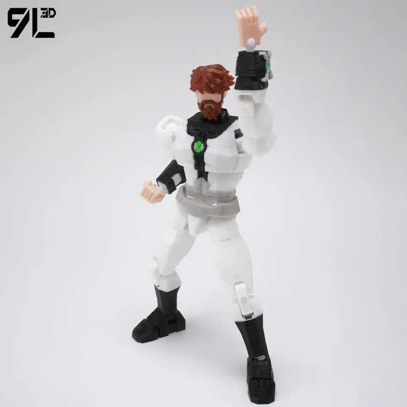 9L3D Dummy13 Upgraded Alien Hero Action Figure Toy Movable Joint Omnitrix Superhero With Watch Anime Collectible Desktop Display