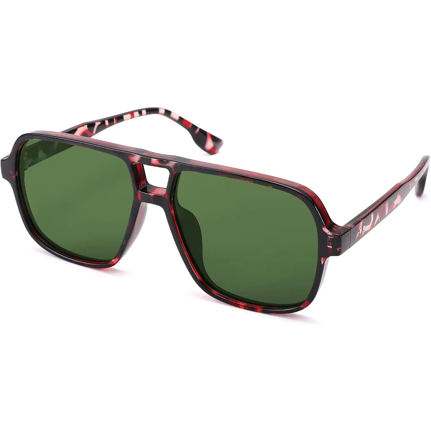Aviator Sunglasses for Women Men, Retro Square Shades | 70s Cute Trendy Big Frame Sun Glasses, UV400 Protection, for Beach, Outdoor, Driving, , Daily Wear
