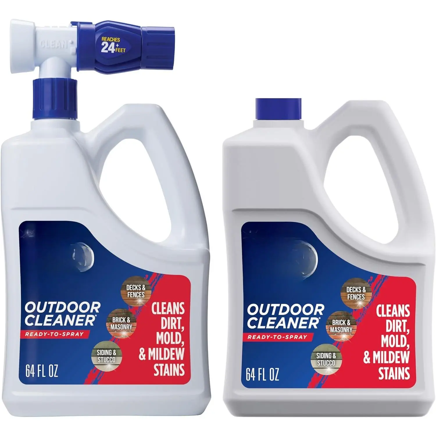 Outdoor Cleaner 2 Pack with Hose End Sprayer - Cleans Stains from Algae, Mold and   Vinyl Siding, Deck, Patio, Brick and